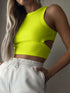 'Ulani' Cutout Round Neck Tank Top - Celes Fashion